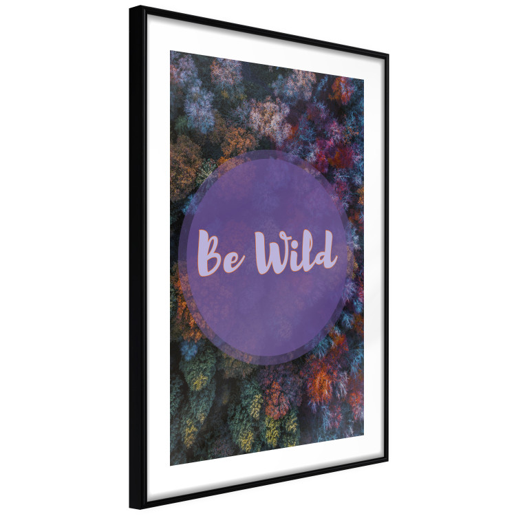 Wall Poster Be wild - composition with English text on a background of colorful forest 117030 additionalImage 10