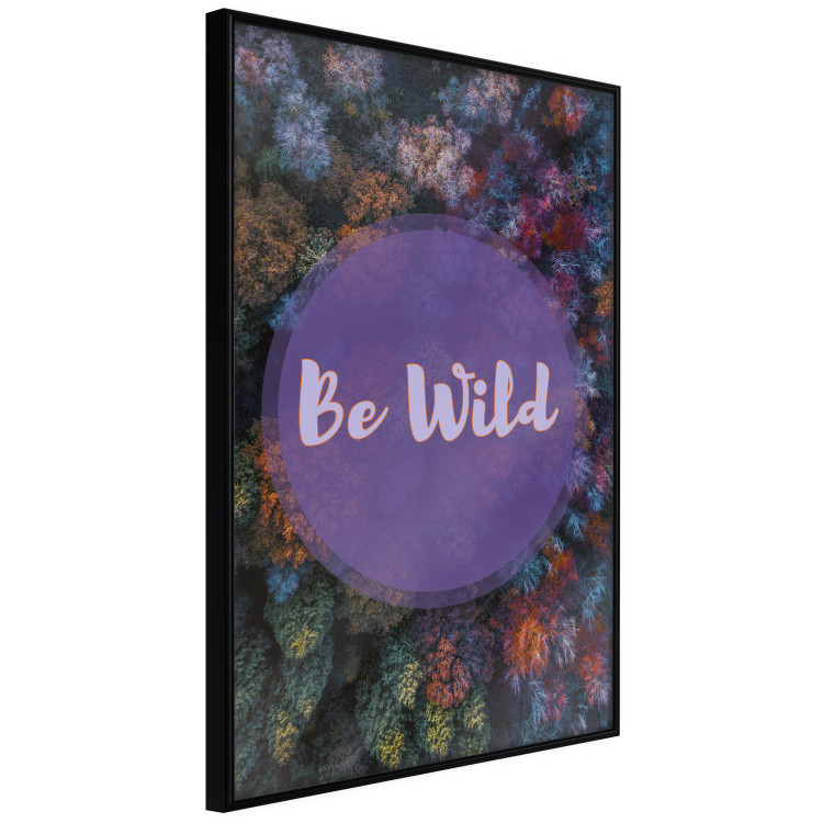 Wall Poster Be wild - composition with English text on a background of colorful forest 117030 additionalImage 3