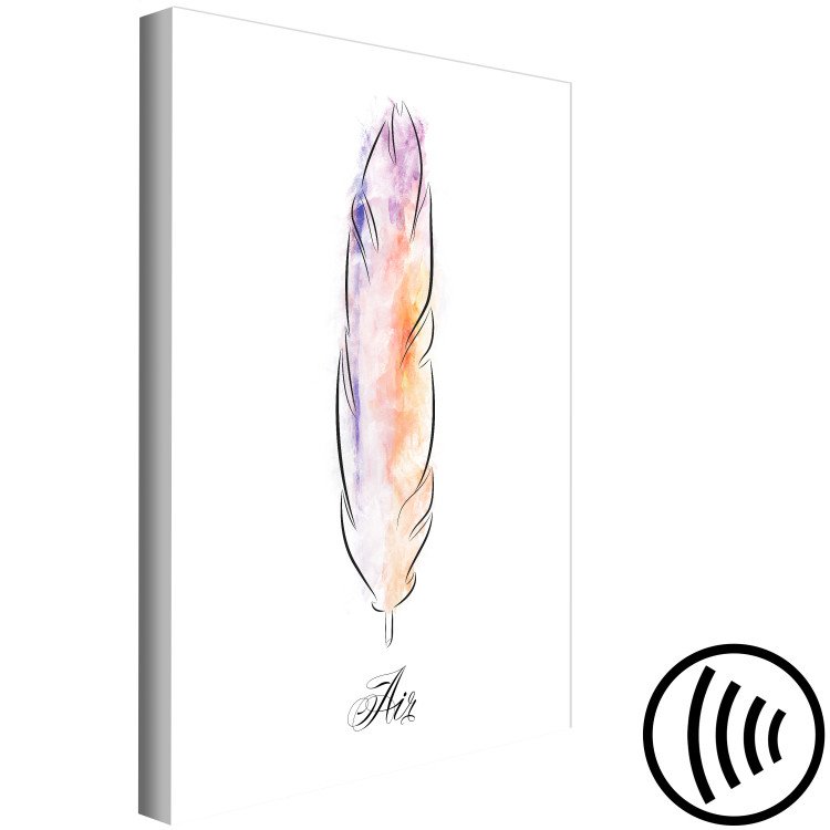 Canvas Print Watercolor feather - a minimalistic element of nature in many colors 117230 additionalImage 6