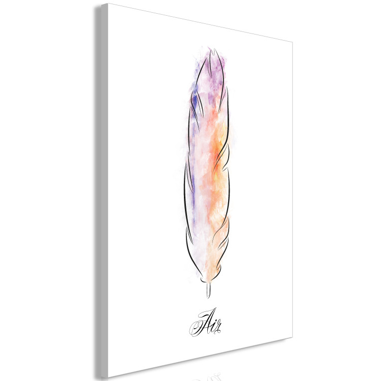 Canvas Print Watercolor feather - a minimalistic element of nature in many colors 117230 additionalImage 2