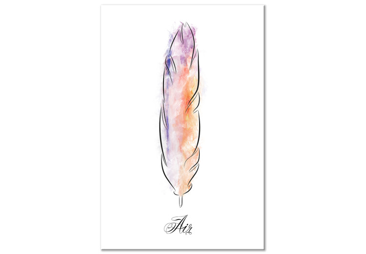 Canvas Print Watercolor feather - a minimalistic element of nature in many colors 117230