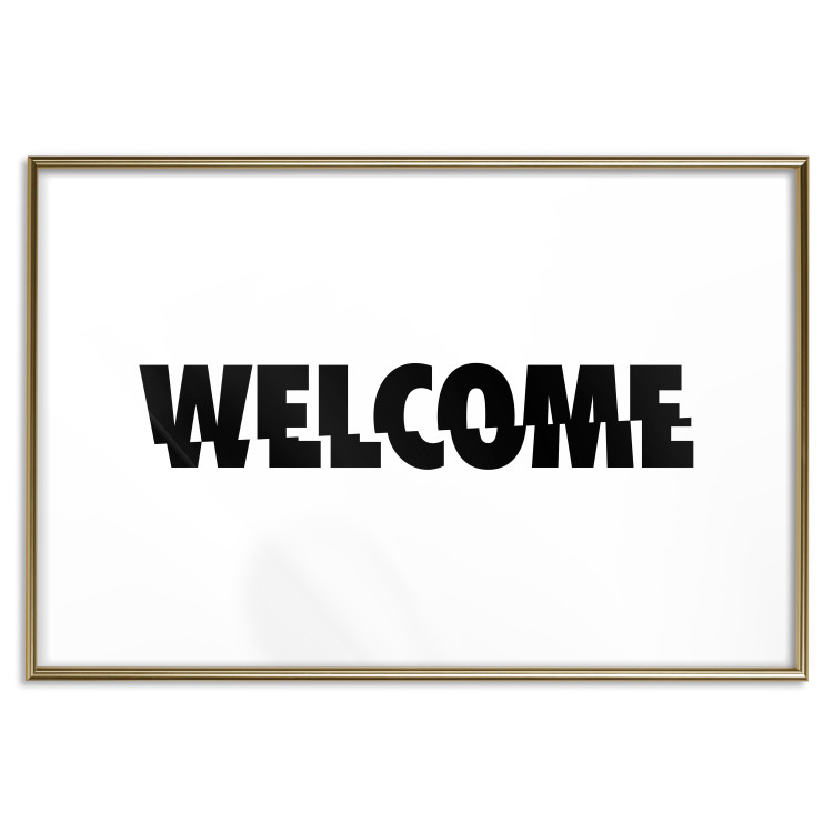 Wall Poster Welcome - black and white minimalist composition with English text 117530 additionalImage 20