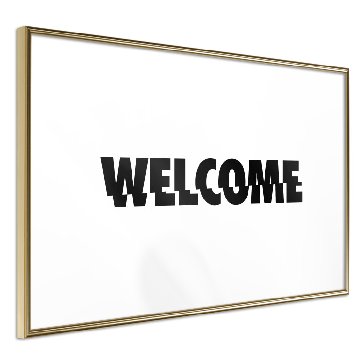 Wall Poster Welcome - black and white minimalist composition with English text 117530 additionalImage 11