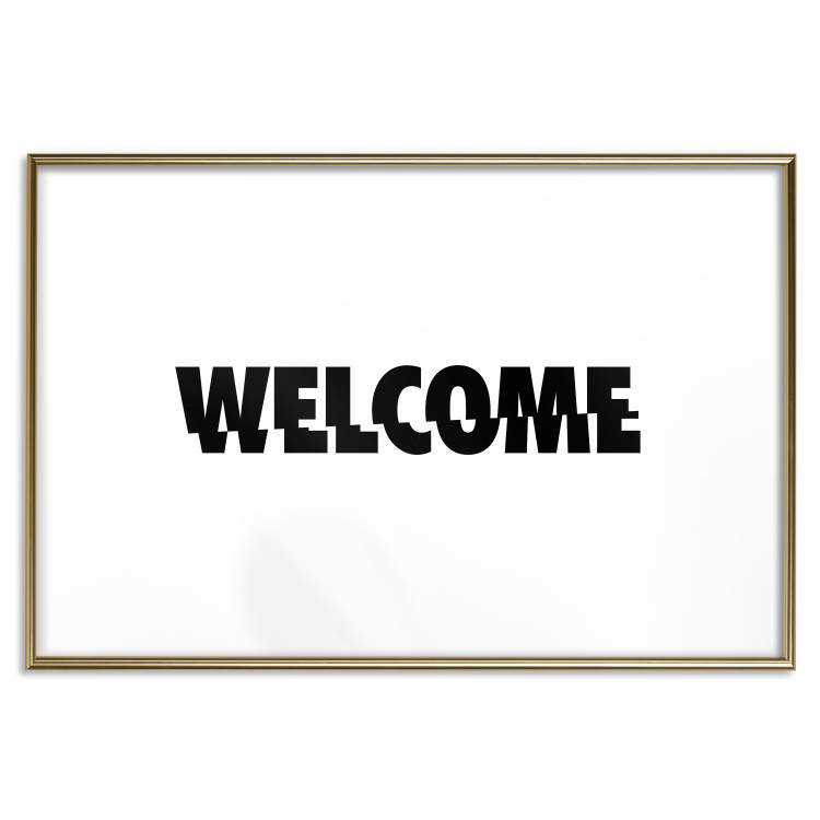 Wall Poster Welcome - black and white minimalist composition with English text 117530 additionalImage 16