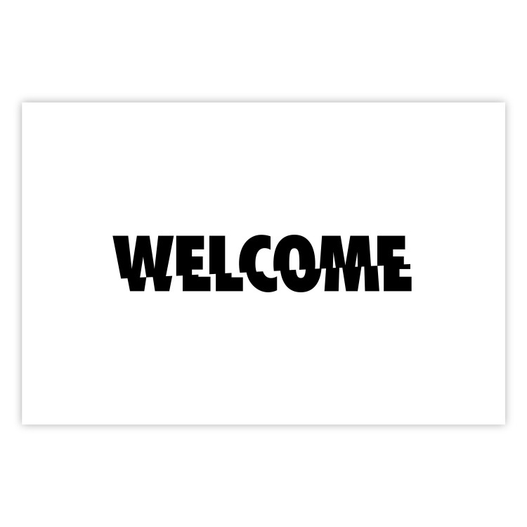 Wall Poster Welcome - black and white minimalist composition with English text 117530 additionalImage 25