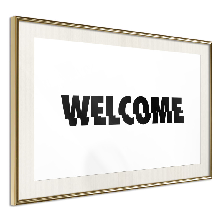Wall Poster Welcome - black and white minimalist composition with English text 117530 additionalImage 14