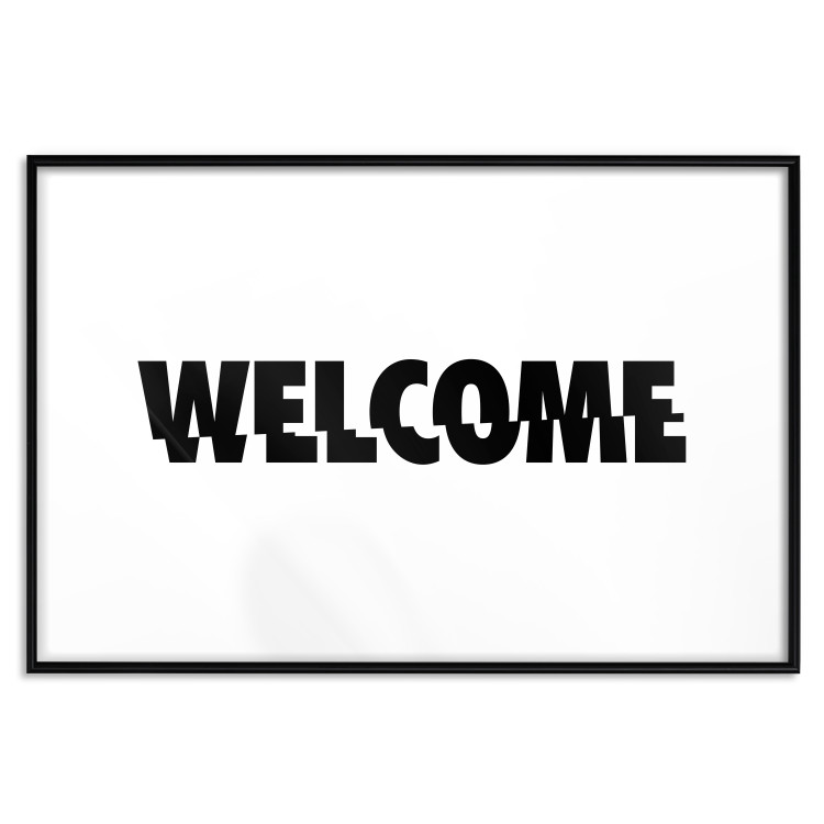 Wall Poster Welcome - black and white minimalist composition with English text 117530 additionalImage 24