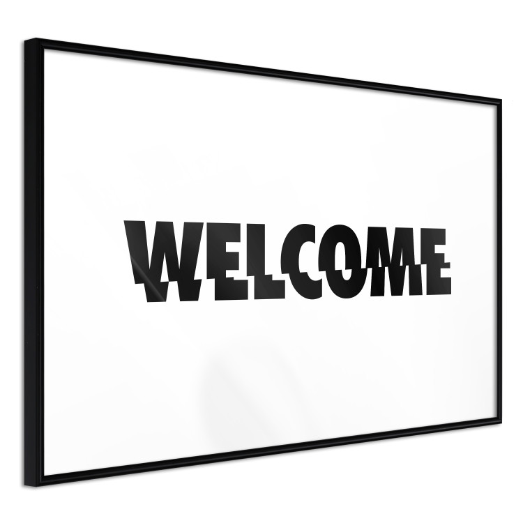 Wall Poster Welcome - black and white minimalist composition with English text 117530 additionalImage 2