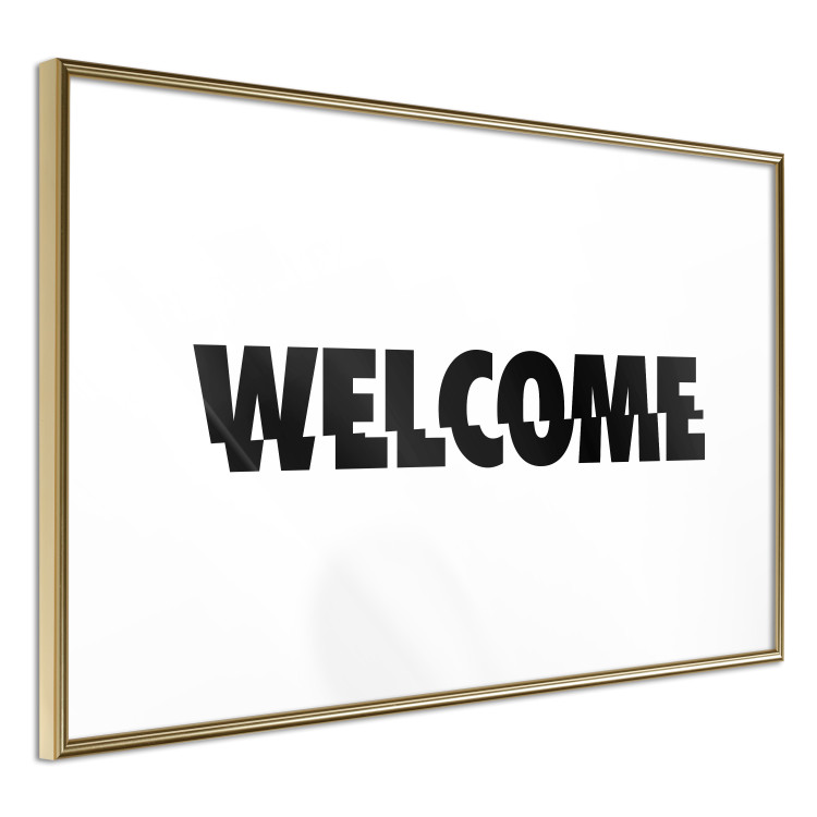 Wall Poster Welcome - black and white minimalist composition with English text 117530 additionalImage 3