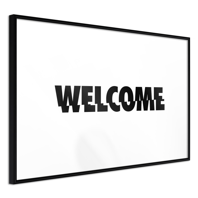 Wall Poster Welcome - black and white minimalist composition with English text 117530 additionalImage 12