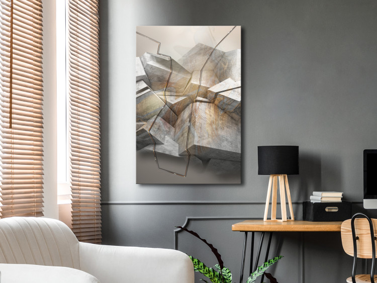 Canvas Print Geometry of Modernity (1-part) - Depth of Figures in Abstraction 118330 additionalImage 3