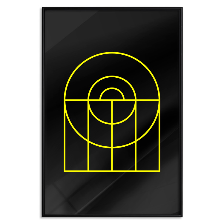 Poster Black Geometry - unique geometric abstraction with neon yellow 119130 additionalImage 18