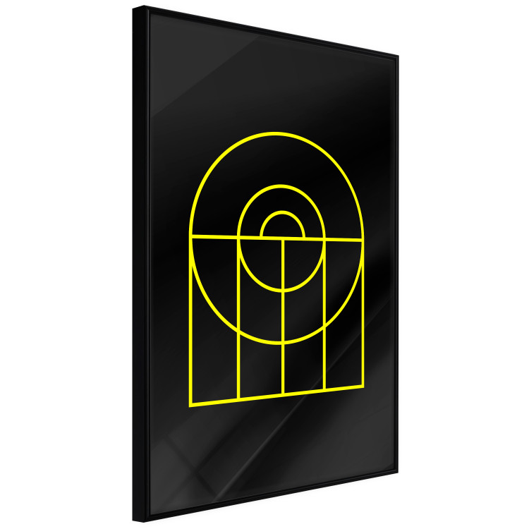 Poster Black Geometry - unique geometric abstraction with neon yellow 119130 additionalImage 12