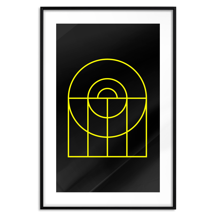 Poster Black Geometry - unique geometric abstraction with neon yellow 119130 additionalImage 17