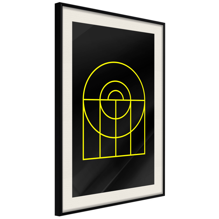 Poster Black Geometry - unique geometric abstraction with neon yellow 119130 additionalImage 3