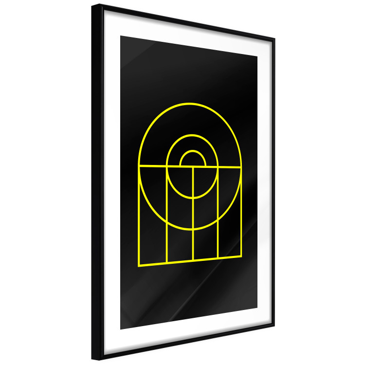 Poster Black Geometry - unique geometric abstraction with neon yellow 119130 additionalImage 13