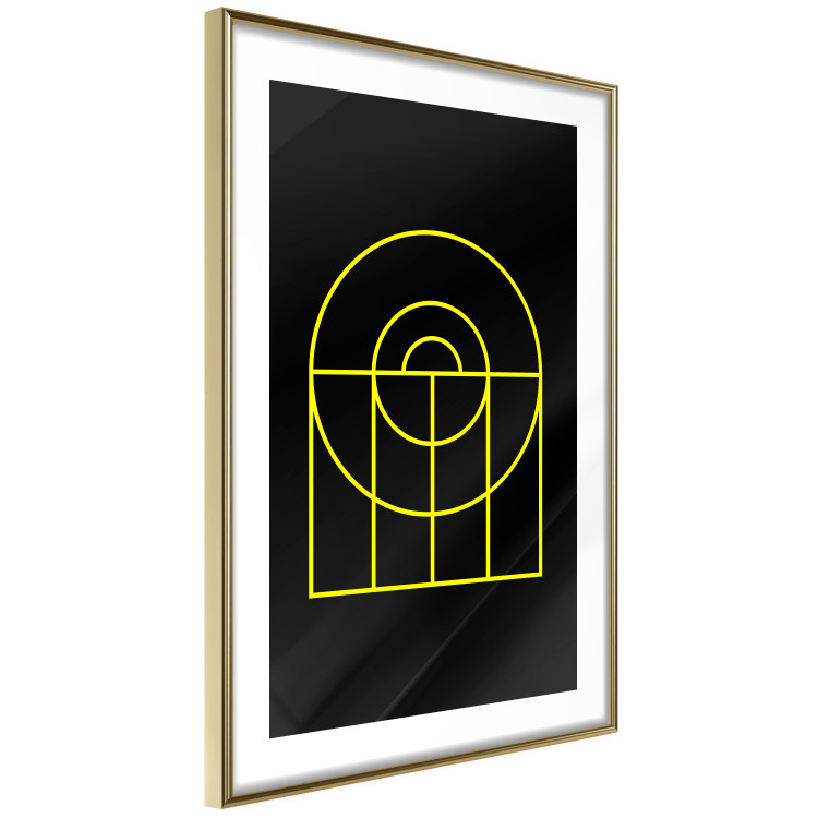 Poster Black Geometry - unique geometric abstraction with neon yellow 119130 additionalImage 8