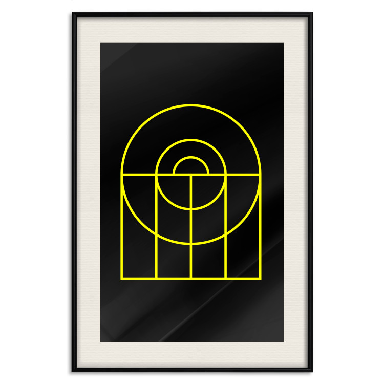 Poster Black Geometry - unique geometric abstraction with neon yellow 119130 additionalImage 18