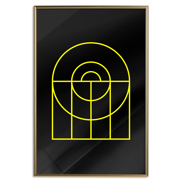 Poster Black Geometry - unique geometric abstraction with neon yellow 119130 additionalImage 16