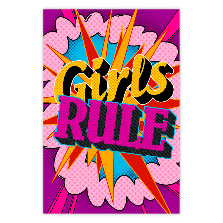 Poster Girls Rule II - large English text in a colorful pop art motif 122730