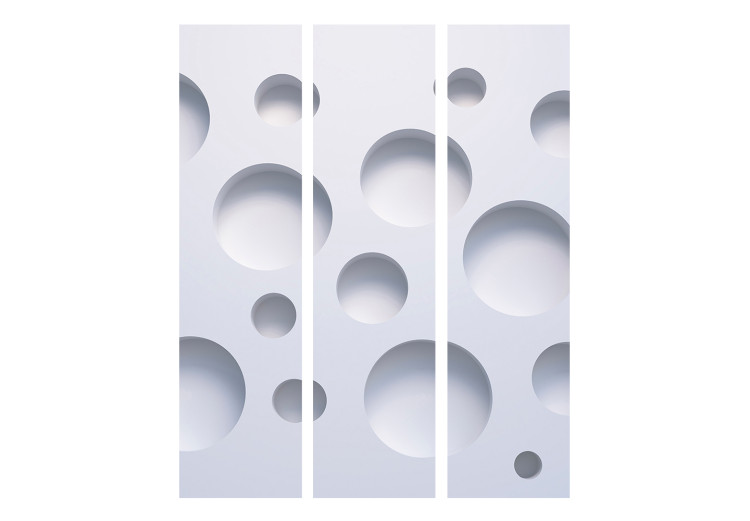 Room Divider Screen Harmony of Modernity (3-piece) - geometric white abstraction 124030 additionalImage 3