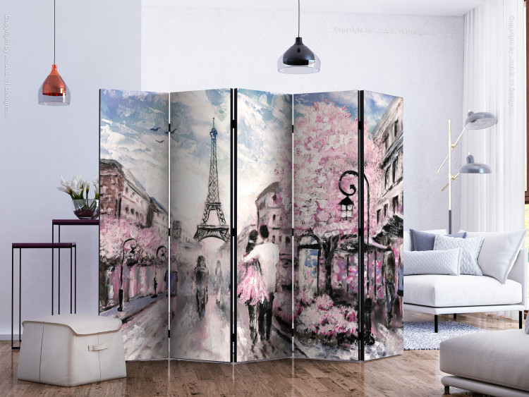 Room Separator Spring Landscape (5-piece) - romantic scene from the center of Paris 124230 additionalImage 2