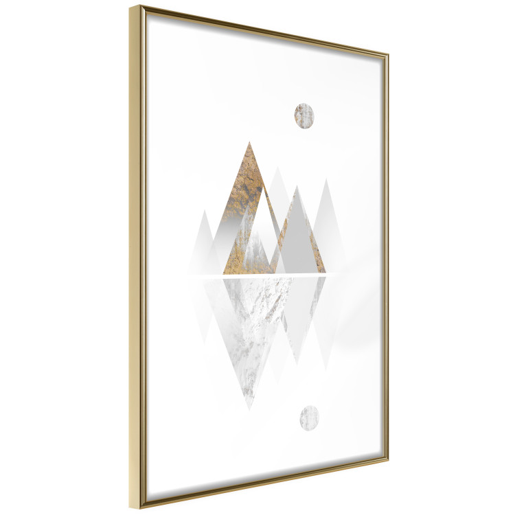 Poster Road to the Top (Beige) - abstract triangular mountains on a white background 125230 additionalImage 6