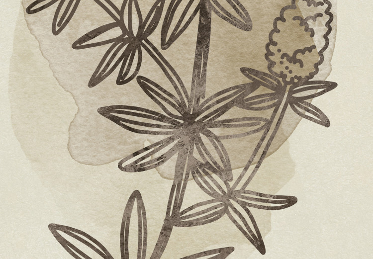 Wall Poster Field Sketch - plant with flowers on a light beige background in a retro motif 125730 additionalImage 8