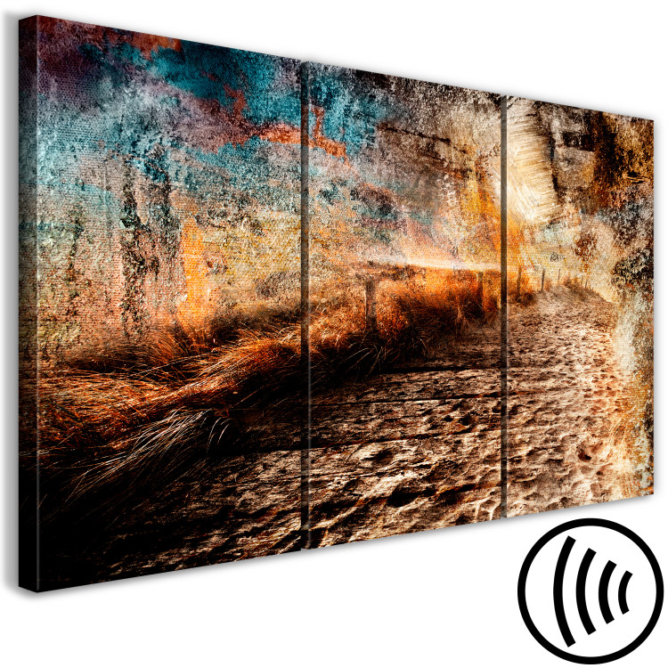 Canvas Art Print The brown road through the field - an abstract, autumn landscape 127130 additionalImage 6