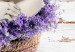 Poster Lavender Dream - angel in purple flowers on wooden background 128030 additionalThumb 11