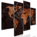 Canvas Copper Map (4-part) - world map with a rusted texture 128830 additionalThumb 2