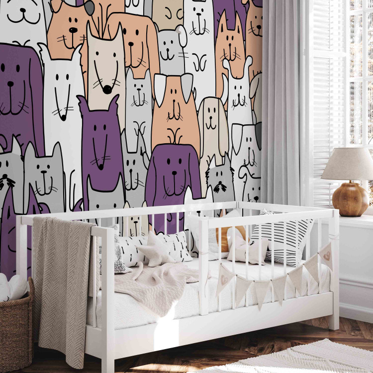 Wall Mural Sympathetic animals - a playful abstraction with dogs in warm colours 129030 additionalImage 5