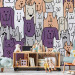 Wall Mural Sympathetic animals - a playful abstraction with dogs in warm colours 129030 additionalThumb 4
