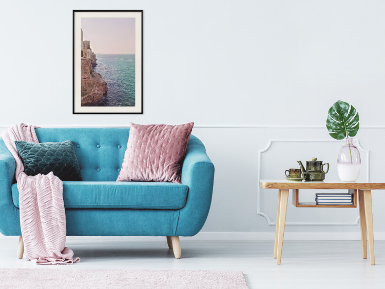 Poster Turquoise Coast - cliff and architecture against seascape backdrop 129430 additionalImage 24
