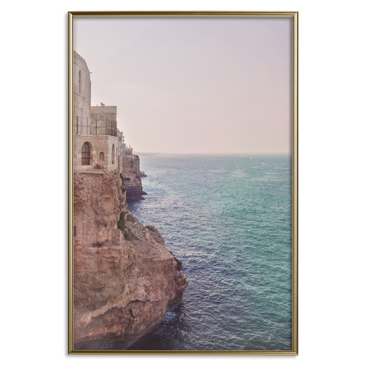 Poster Turquoise Coast - cliff and architecture against seascape backdrop 129430 additionalImage 21