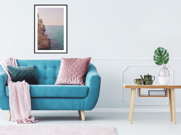 Poster Turquoise Coast - cliff and architecture against seascape backdrop 129430 additionalImage 18