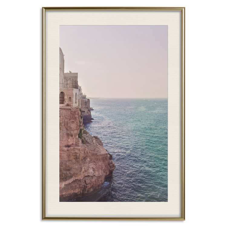 Poster Turquoise Coast - cliff and architecture against seascape backdrop 129430 additionalImage 20