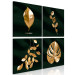 Canvas Art Print Floral Elegance (4-piece) - abstract golden floral motif 130330 additionalThumb 2