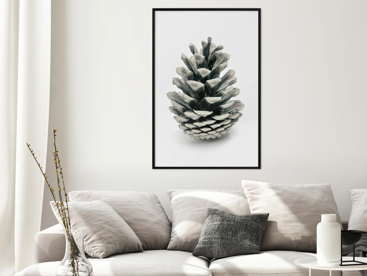 Wall Poster Open Nature - composition of a forest cone on a solid gray background 130730 additionalImage 4