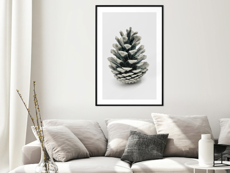 Wall Poster Open Nature - composition of a forest cone on a solid gray background 130730 additionalImage 23