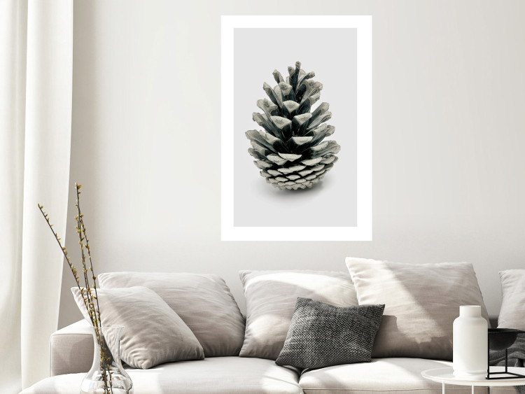 Wall Poster Open Nature - composition of a forest cone on a solid gray background 130730 additionalImage 3