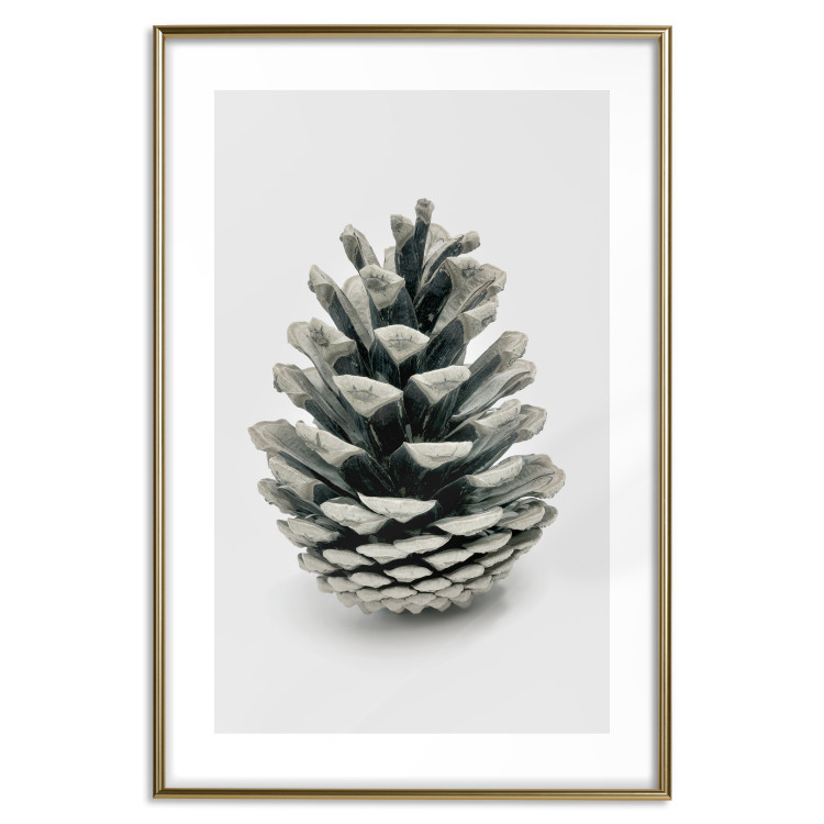 Wall Poster Open Nature - composition of a forest cone on a solid gray background 130730 additionalImage 16