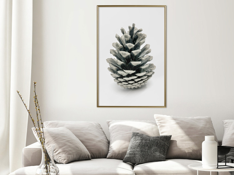 Wall Poster Open Nature - composition of a forest cone on a solid gray background 130730 additionalImage 5