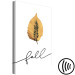 Canvas Print Falling leaf - minimalistic, autumn graphic with inscription 131730 additionalThumb 6
