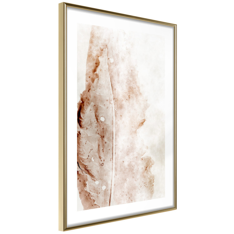 Wall Poster Mature Leaf - abstract texture of a brown leaf on a white background 131830 additionalImage 7