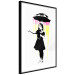Wall Poster Girl with Umbrella - black and white girl in a colorful rain 132430 additionalThumb 3