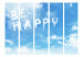 Room Divider Screen Be Happy II (5-piece) - English quote on a bright sky background 132630 additionalThumb 3