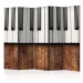 Room Divider Screen Inspired by Chopin - Mahogany II (5-piece) - piano on wood 132830