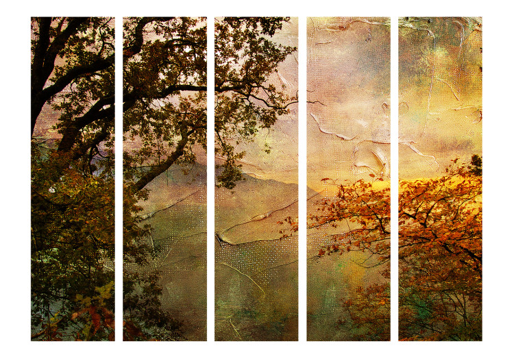 Room Separator Painted Autumn II (5-piece) - autumn abstraction among trees 132930 additionalImage 3