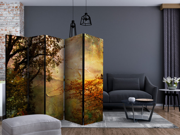 Room Separator Painted Autumn II (5-piece) - autumn abstraction among trees 132930 additionalImage 4